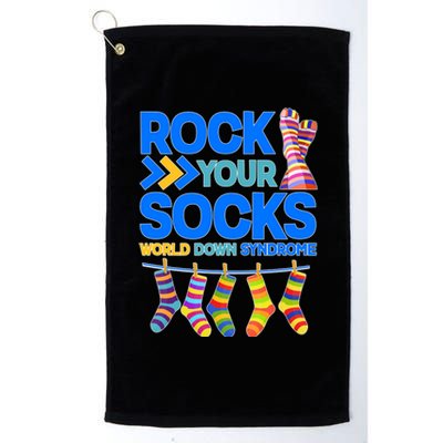 Rock Your Socks World Down Syndrome Awareness Day Platinum Collection Golf Towel