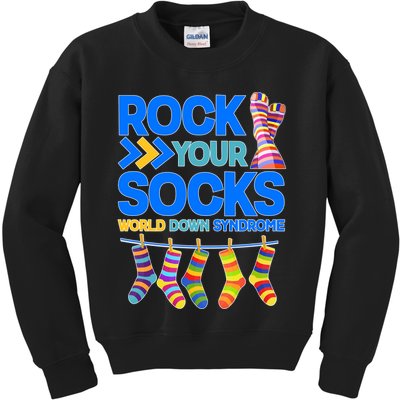 Rock Your Socks World Down Syndrome Awareness Day Kids Sweatshirt