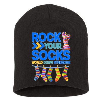 Rock Your Socks World Down Syndrome Awareness Day Short Acrylic Beanie