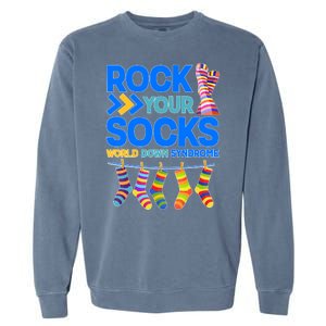 Rock Your Socks World Down Syndrome Awareness Day Garment-Dyed Sweatshirt