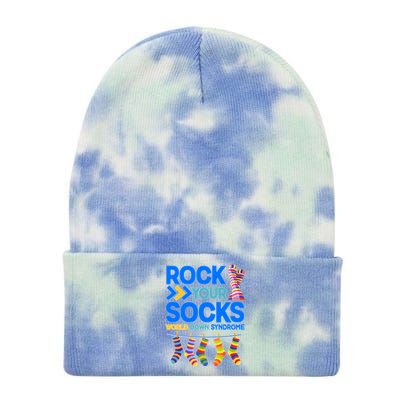 Rock Your Socks World Down Syndrome Awareness Day Tie Dye 12in Knit Beanie