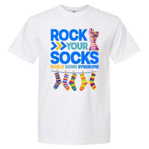 Rock Your Socks World Down Syndrome Awareness Day Garment-Dyed Heavyweight T-Shirt