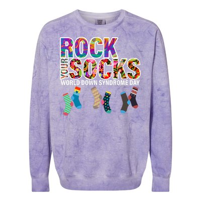 Rock Your Socks World Down Syndrome Day Colorblast Crewneck Sweatshirt