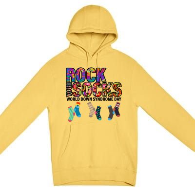 Rock Your Socks World Down Syndrome Day Premium Pullover Hoodie