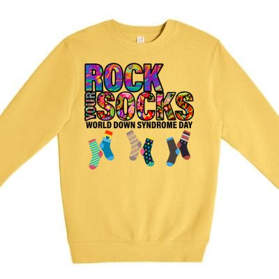 Rock Your Socks World Down Syndrome Day Premium Crewneck Sweatshirt