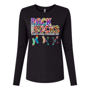 Rock Your Socks World Down Syndrome Day Womens Cotton Relaxed Long Sleeve T-Shirt