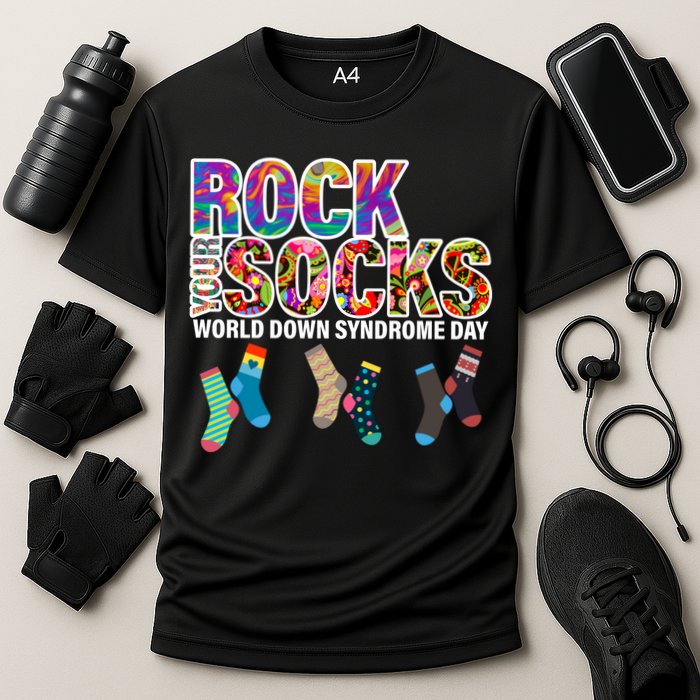 Rock Your Socks World Down Syndrome Day Cooling Performance Crew T-Shirt