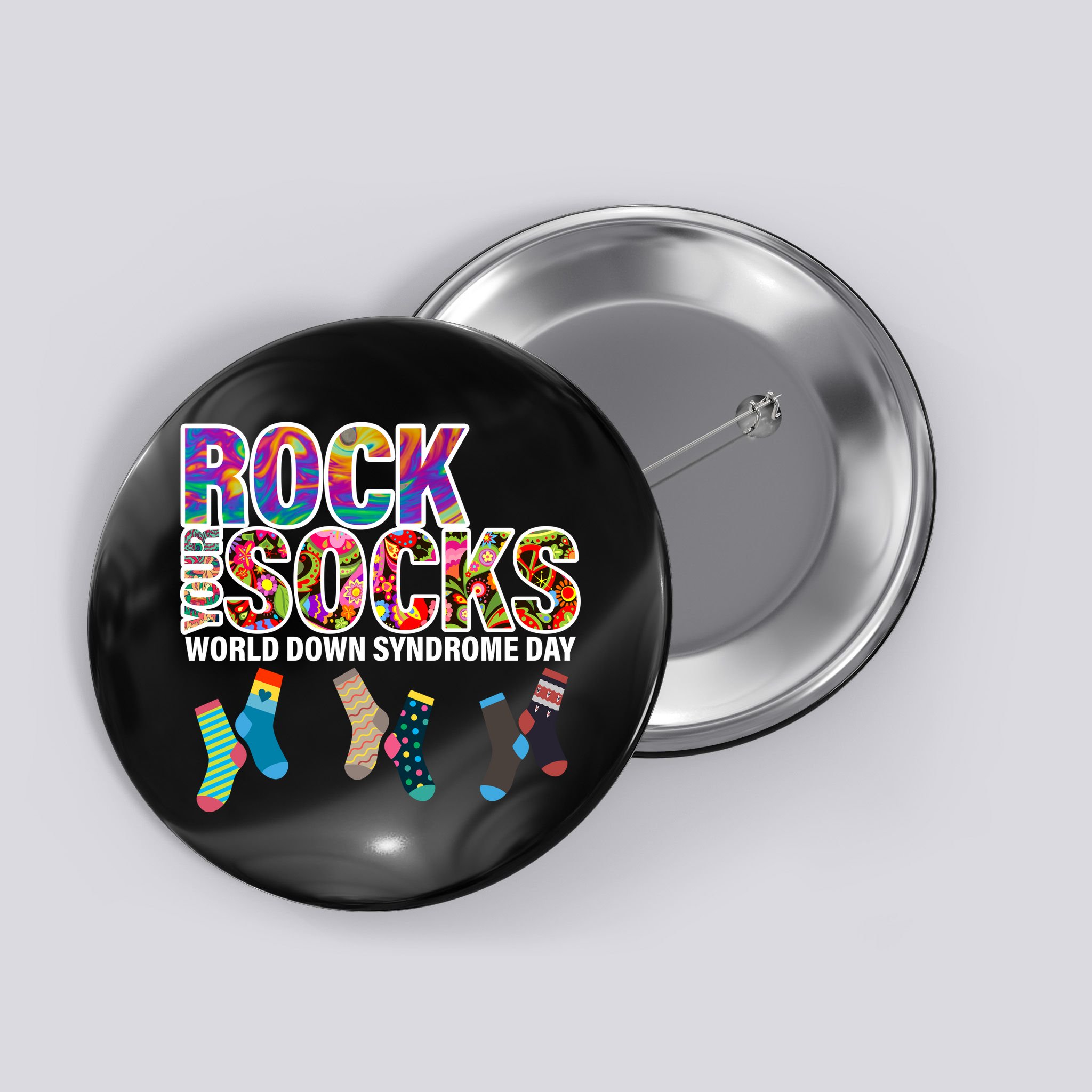 Rock Your Socks World Down Syndrome Day Button