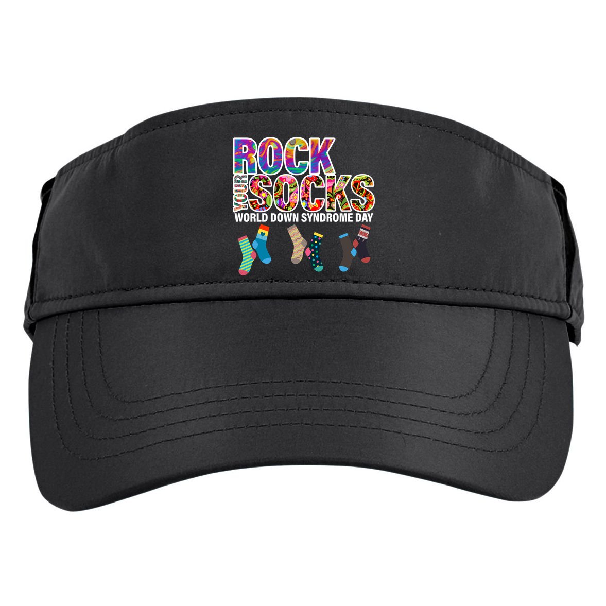 Rock Your Socks World Down Syndrome Day Adult Drive Performance Visor