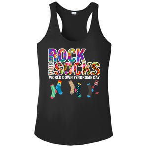 Rock Your Socks World Down Syndrome Day Ladies PosiCharge Competitor Racerback Tank