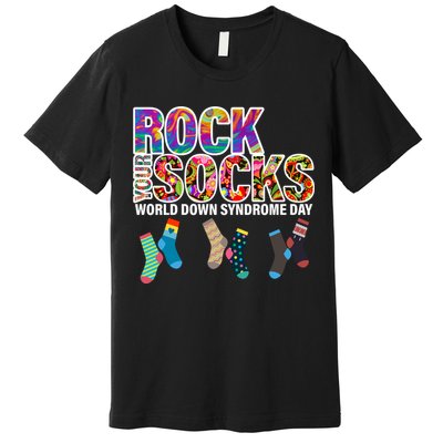 Rock Your Socks World Down Syndrome Day Premium T-Shirt