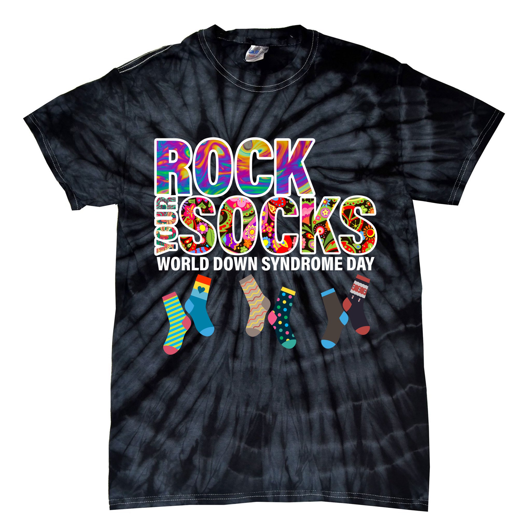 Rock Your Socks World Down Syndrome Day Tie-Dye T-Shirt