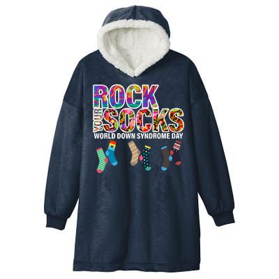 Rock Your Socks World Down Syndrome Day Hooded Wearable Blanket