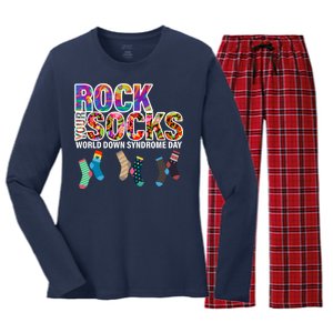 Rock Your Socks World Down Syndrome Day Women's Long Sleeve Flannel Pajama Set 