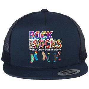 Rock Your Socks World Down Syndrome Day Flat Bill Trucker Hat