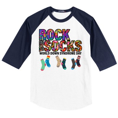 Rock Your Socks World Down Syndrome Day Baseball Sleeve Shirt