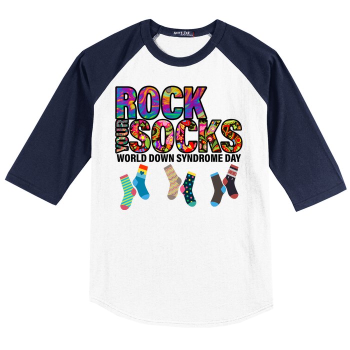 Rock Your Socks World Down Syndrome Day Baseball Sleeve Shirt