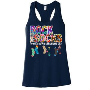 Rock Your Socks World Down Syndrome Day Women's Racerback Tank