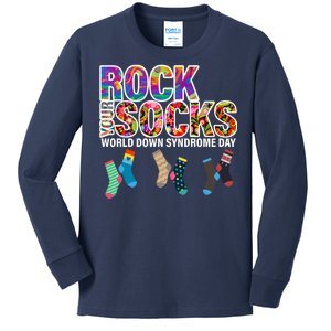 Rock Your Socks World Down Syndrome Day Kids Long Sleeve Shirt