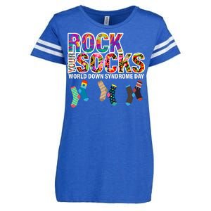 Rock Your Socks World Down Syndrome Day Enza Ladies Jersey Football T-Shirt