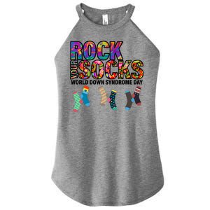 Rock Your Socks World Down Syndrome Day Women's Perfect Tri Rocker Tank