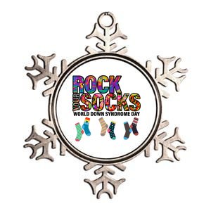 Rock Your Socks World Down Syndrome Day Metallic Star Ornament