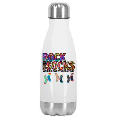 Rock Your Socks World Down Syndrome Day Stainless Steel Insulated Water Bottle