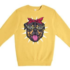 Rockabilly Rottweiler Dog Premium Crewneck Sweatshirt