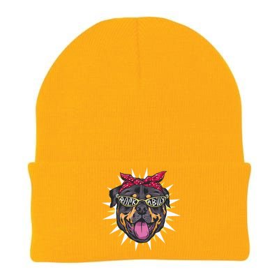 Rockabilly Rottweiler Dog Knit Cap Winter Beanie