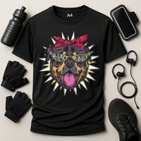 Rockabilly Rottweiler Dog Cooling Performance Crew T-Shirt