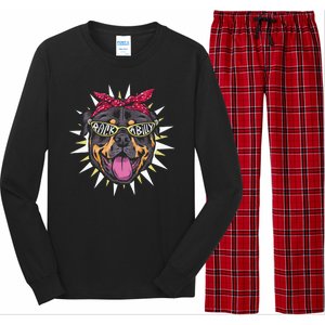 Rockabilly Rottweiler Dog Long Sleeve Pajama Set