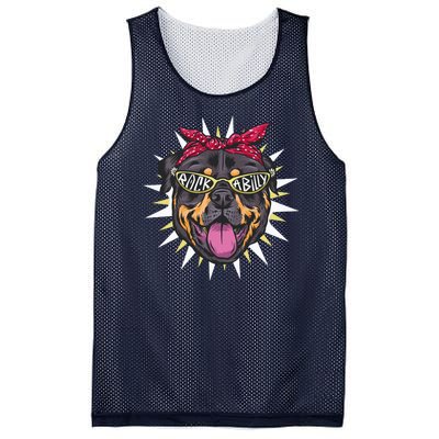 Rockabilly Rottweiler Dog Mesh Reversible Basketball Jersey Tank