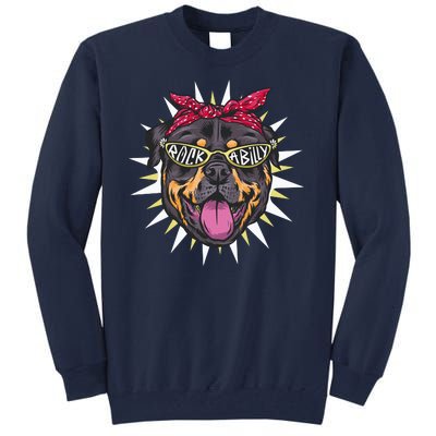 Rockabilly Rottweiler Dog Tall Sweatshirt