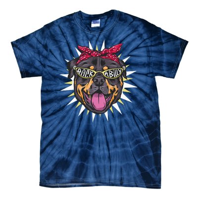 Rockabilly Rottweiler Dog Tie-Dye T-Shirt