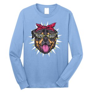 Rockabilly Rottweiler Dog Long Sleeve Shirt