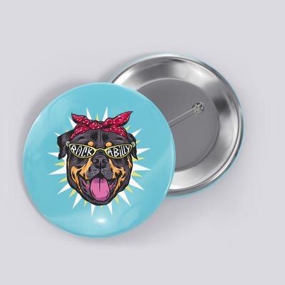 Rockabilly Rottweiler Dog Button