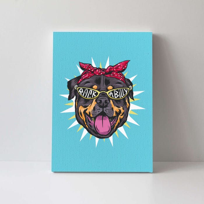 Rockabilly Rottweiler Dog Canvas