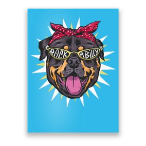 Rockabilly Rottweiler Dog Poster