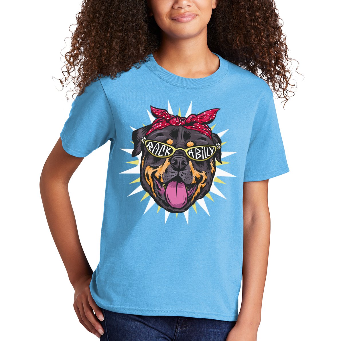 Rockabilly Rottweiler Dog Kids T-Shirt