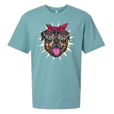 Rockabilly Rottweiler Dog Sueded Cloud Jersey T-Shirt