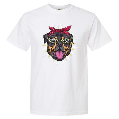 Rockabilly Rottweiler Dog Garment-Dyed Heavyweight T-Shirt