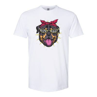 Rockabilly Rottweiler Dog Softstyle® CVC T-Shirt