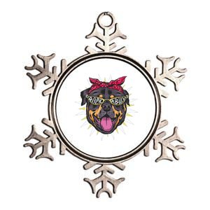 Rockabilly Rottweiler Dog Metallic Star Ornament