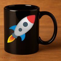 Rocket 11oz C Handle Ceramic Mug