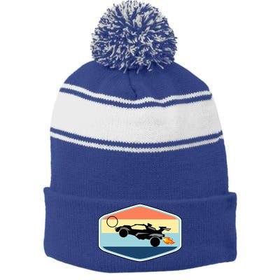 Rocket Socceer Car Badge Stripe Pom Pom Beanie