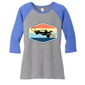 Rocket Socceer Car Badge Women's Tri-Blend 3/4-Sleeve Raglan Shirt