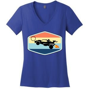 Rocket Socceer Car Badge Women's V-Neck T-Shirt