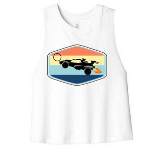 Rocket Socceer Car Badge Women's Racerback Cropped Tank