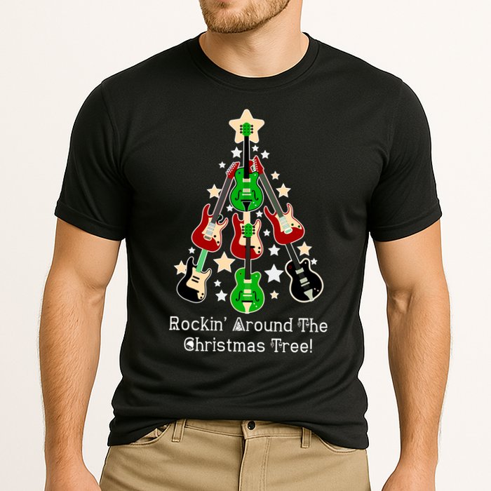 Rockin' Around the Christmas Tree Funny Guitar Performance Shirt