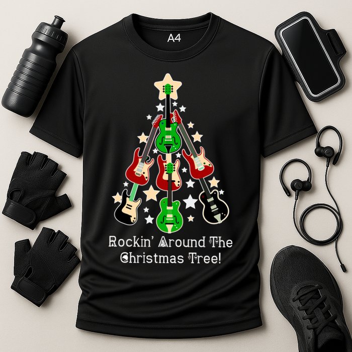 Rockin' Around the Christmas Tree Funny Guitar Performance Shirt